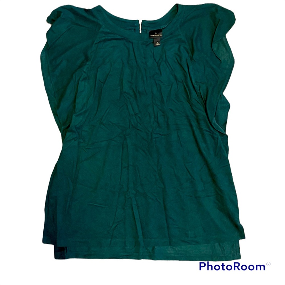 Emerald green suede top